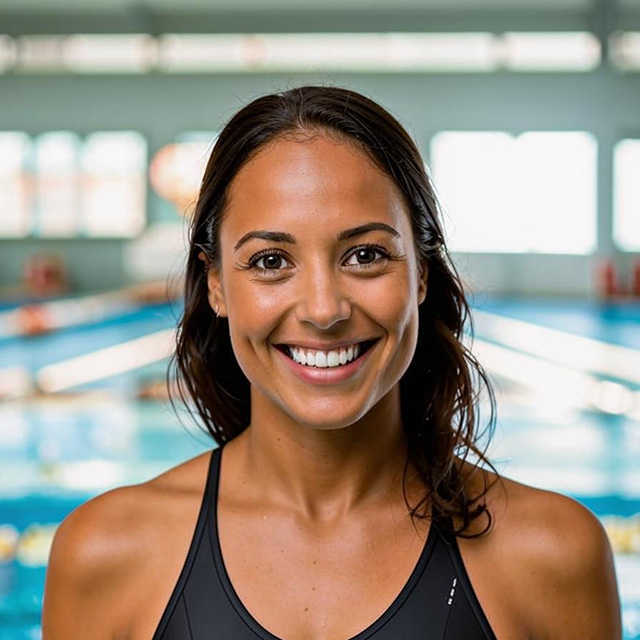 Porträtt av siminstruktör Elsa Bergström